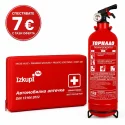 Комбо оферта: аптечка izkupi.me DIN 13164:2022 + пожарогасител 1 кг ABC Tornado