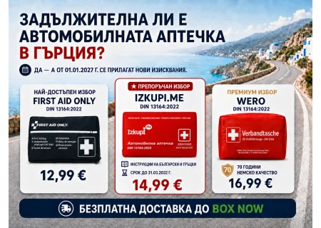Задължителна ли е автомобилната аптечка при пътуване в Гърция?